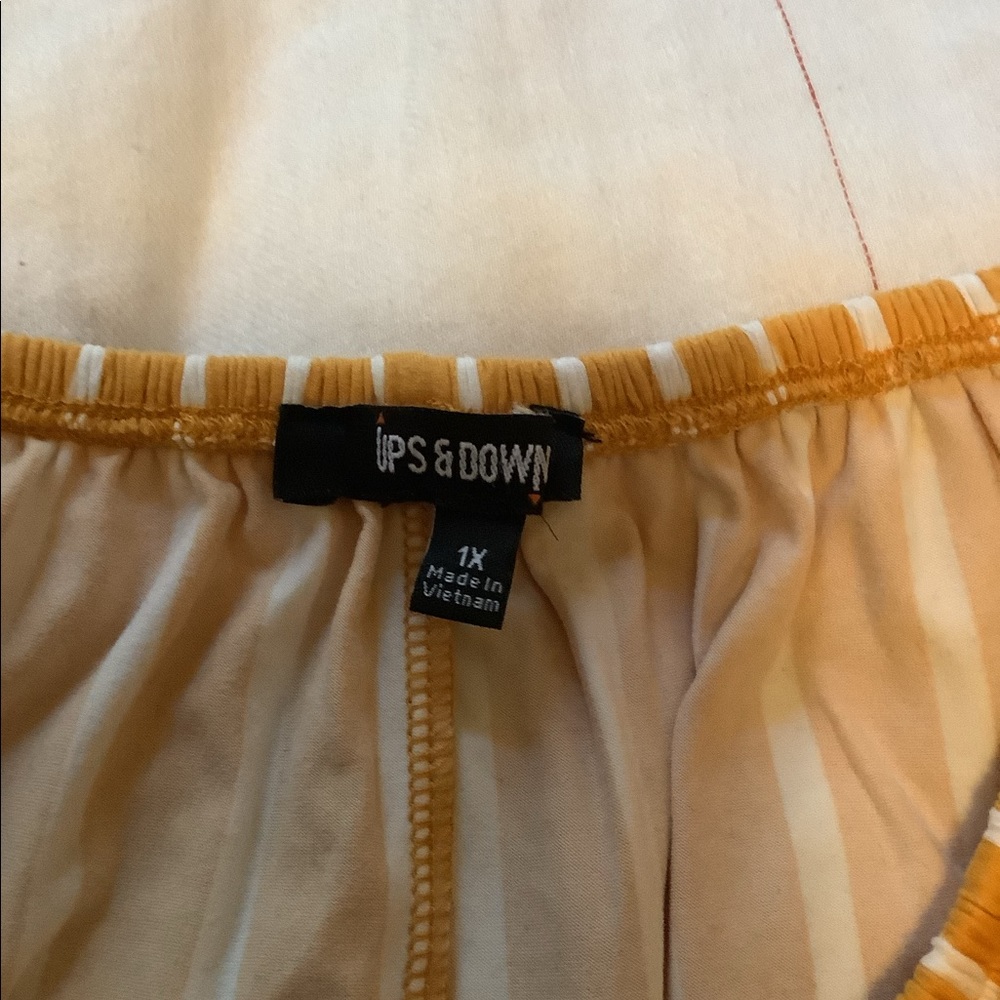Mustard and white stripped top